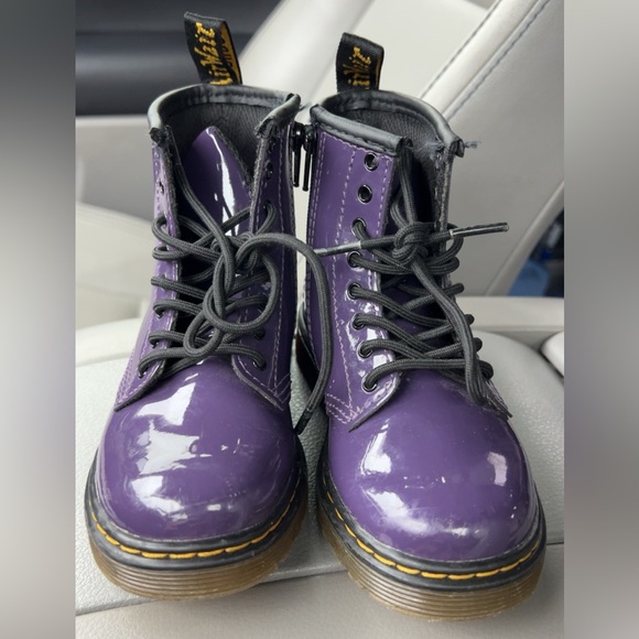 Children’s size 9 Patent Leather Purple Dr. Martens. - Picture 3 of 8